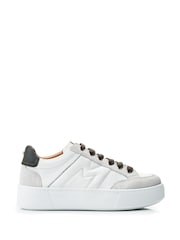 Moda in Pelle Amarante M Stitch Detail Chunky Leather White Trainers - Image 1 of 4
