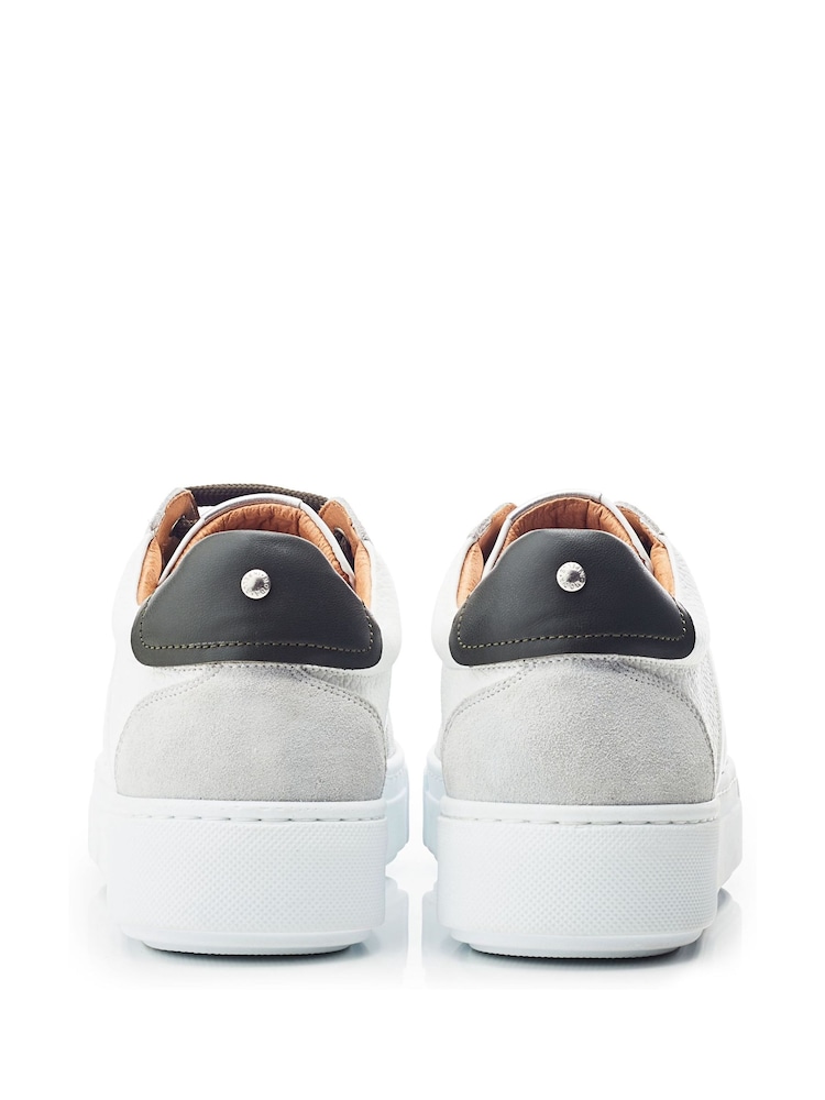 Moda in Pelle Amarante M Stitch Detail Chunky Leather White Trainers - Image 2 of 4
