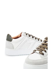 Moda in Pelle Amarante M Stitch Detail Chunky Leather White Trainers - Image 4 of 4