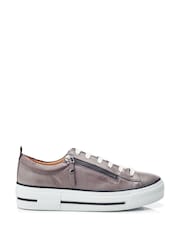 Moda In Pelle FILICIAN CHUNKY LEATHER TRAINER WITH ZIP AND LACE-UP CLOSURE - Image 2 of 5