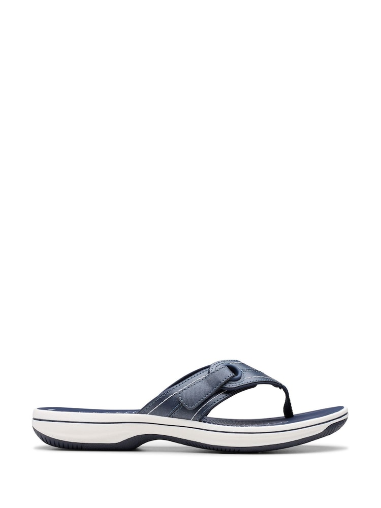Azul marino - Clarks Essentials Brinkley Toe Post Flip Flops - Imagen 1 de 7