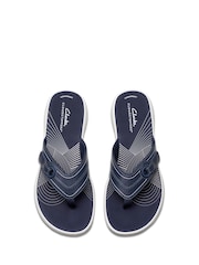 Azul marino - Clarks Essentials Brinkley Toe Post Flip Flops - Imagen 4 de 7