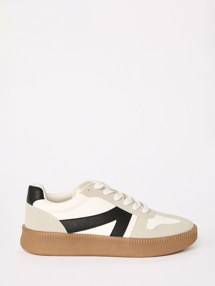 Friends Like These White Lace-Up Retro Gumsole Sports Trainers - Image 2 of 5
