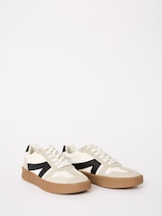 Friends Like These White Lace-Up Retro Gumsole Sports Trainers - Image 3 of 5