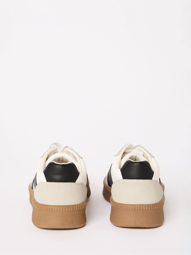 Friends Like These White Lace-Up Retro Gumsole Sports Trainers - Image 4 of 5