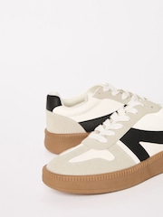 Friends Like These White Lace-Up Retro Gumsole Sports Trainers - Image 5 of 5