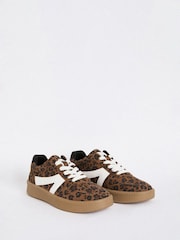 Friends Like These Brown Animal Lace-Up Retro Gumsole Sports Trainers - Image 3 of 4