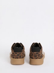 Friends Like These Brown Animal Lace-Up Retro Gumsole Sports Trainers - Image 4 of 4