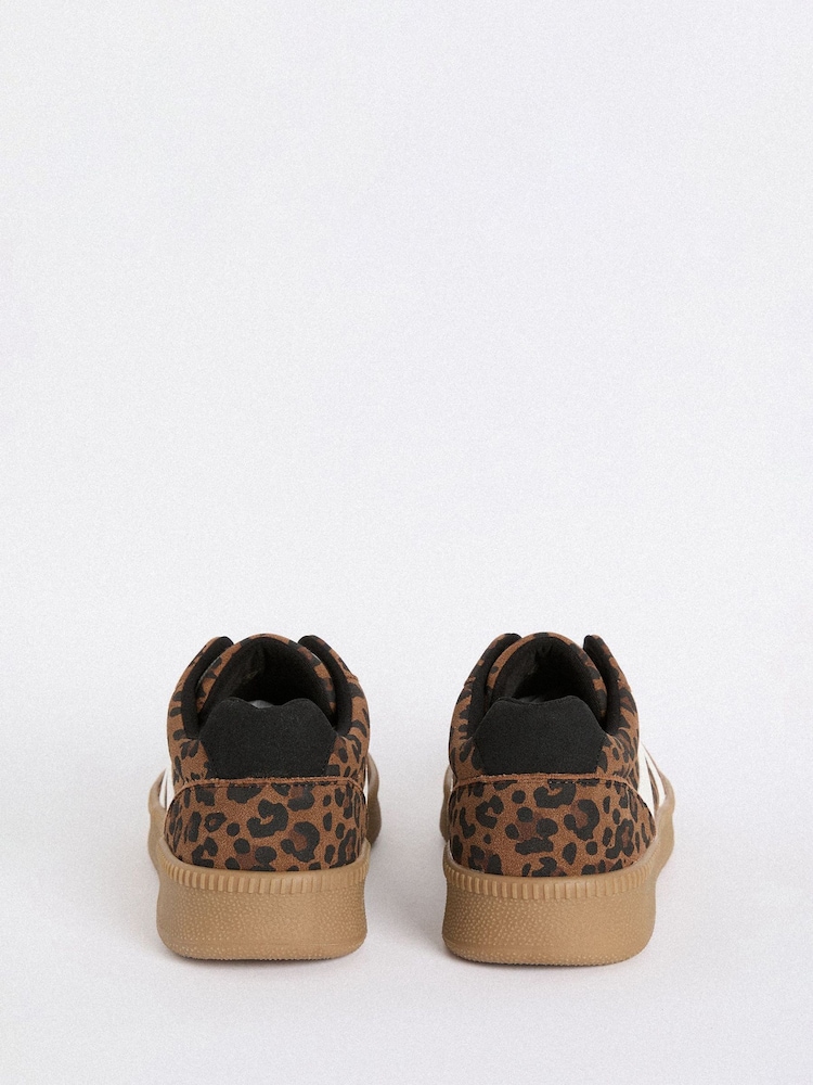 Friends Like These Brown Animal Lace-Up Retro Gumsole Sports Trainers - Image 4 of 4
