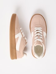 Friends Like These Light Pink Lace-Up Retro Gumsole Sports Trainers - Image 1 of 5