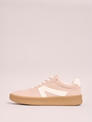 Friends Like These Light Pink Lace-Up Retro Gumsole Sports Trainers - Image 5 of 5