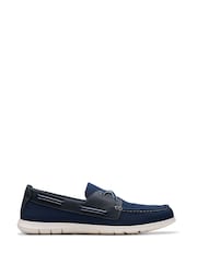 Clarks Navy Essentials Flexway Tie Boat Shoes - Image 1 of 7