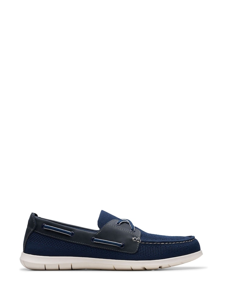 Clarks Navy Essentials Flexway Tie Boat Shoes - Image 1 of 7