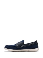 Clarks Navy Essentials Flexway Tie Boat Shoes - Image 2 of 7