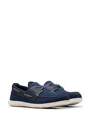 Clarks Navy Essentials Flexway Tie Boat Shoes - Image 3 of 7