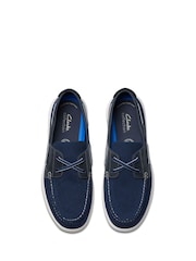 Clarks Navy Essentials Flexway Tie Boat Shoes - Image 6 of 7