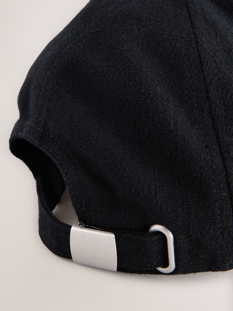 Black Linen Cap - Image 3 of 3 Black Linen Cap - Image 3 of 3