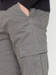 Threadbare Grey Joggers Style Cargo Trousers with Stretch - Image 2 of 4
