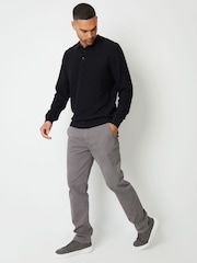 Threadbare Grey Straight Leg Canvas Trousers With Stretch - Image 1 of 4