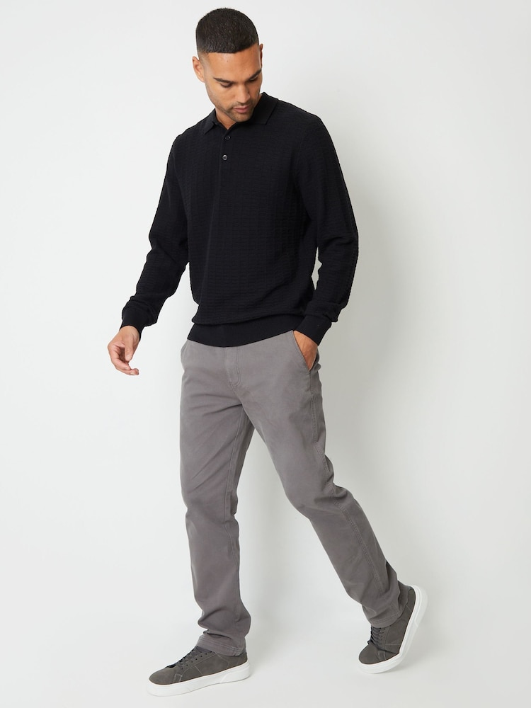 Threadbare Grey Straight Leg Canvas Trousers With Stretch - Image 1 of 4