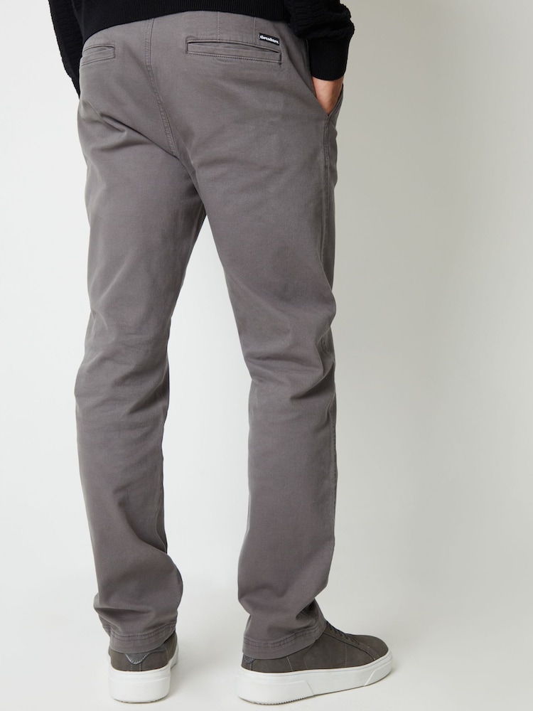 Threadbare Grey Straight Leg Canvas Trousers With Stretch - Image 2 of 4