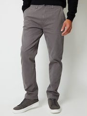 Threadbare Grey Straight Leg Canvas Trousers With Stretch - Image 3 of 4