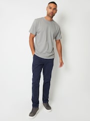 Threadbare Blue Slim Fit Canvas Trousers With Stretch - Image 4 of 4