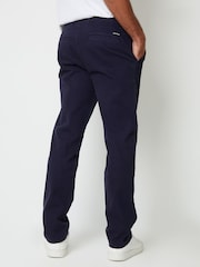 Threadbare Blue Straight Leg Canvas Trousers With Stretch - Image 2 of 4
