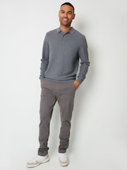 Threadbare Grey Slim Fit Canvas Trousers With Stretch - Image 4 of 4