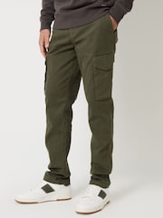 Threadbare Black Cotton Cargo Style Trousers 2 Pack With Stretch - Image 2 of 5