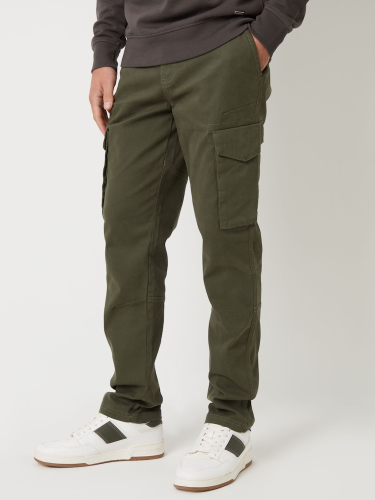 Threadbare Black Cotton Cargo Style Trousers 2 Pack With Stretch - Image 2 of 5