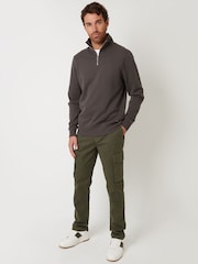 Threadbare Black Cotton Cargo Style Trousers 2 Pack With Stretch - Image 4 of 5