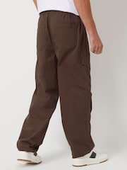 Threadbare Brown Cotton Parachute Cargo Trousers With Stretch - Image 2 of 4
