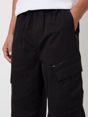 Threadbare Black Cotton Parachute Cargo Trousers With Stretch - Image 4 of 4