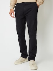 Threadbare Black Straight Leg Canvas Trousers With Stretch - Image 1 of 4