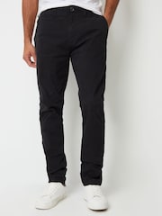 Threadbare Black Slim Fit Canvas Trousers With Stretch - Image 1 of 4