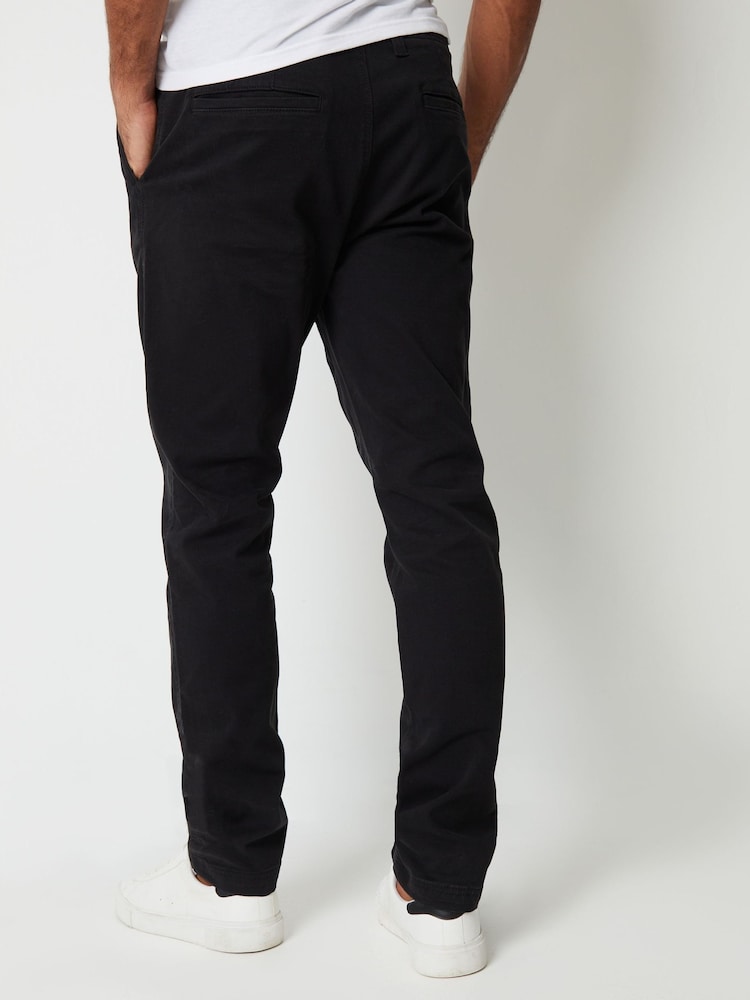 Threadbare Black Slim Fit Canvas Trousers With Stretch - Image 2 of 4
