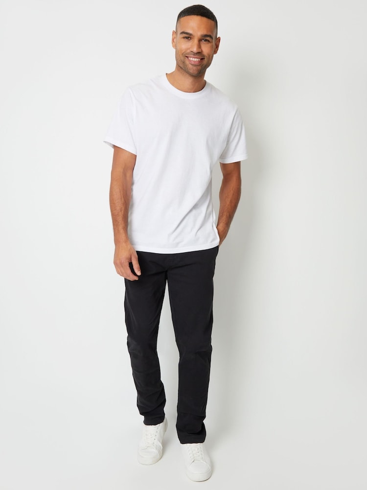Threadbare Black Slim Fit Canvas Trousers With Stretch - Image 4 of 4