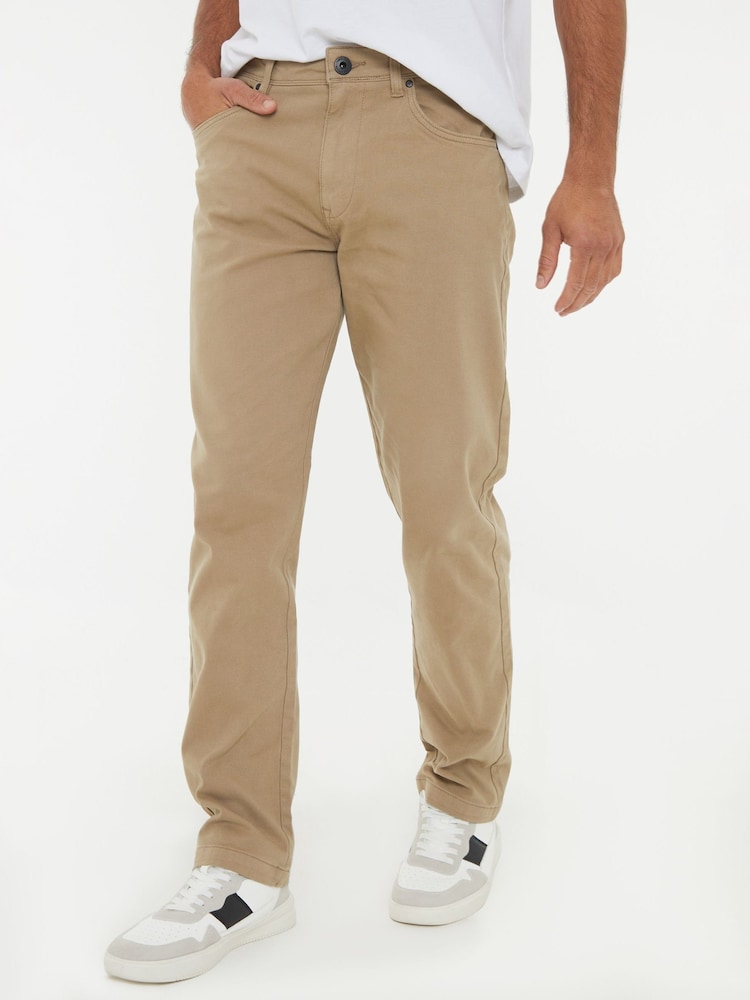 Threadbare Brown Straight Leg Jeans With Stretch - Image 1 of 4