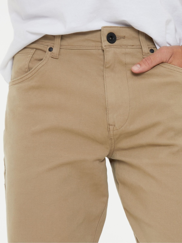 Threadbare Brown Straight Leg Jeans With Stretch - Image 4 of 4