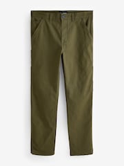 Зеленый - Threadbare Cotton Straight Leg Chino Cargo Trousers With Stretch - Изображение 5 из 5