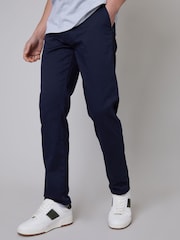 Threadbare Blue Regular Fit Cotton Chino Trousers With Stretch 2 Pack - Image 2 of 5