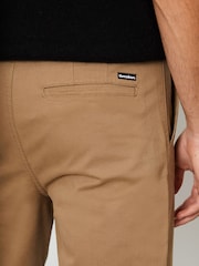 Threadbare Brown Cotton Straight Leg Pleated Chino Trousers With Stretch - Image 4 of 4