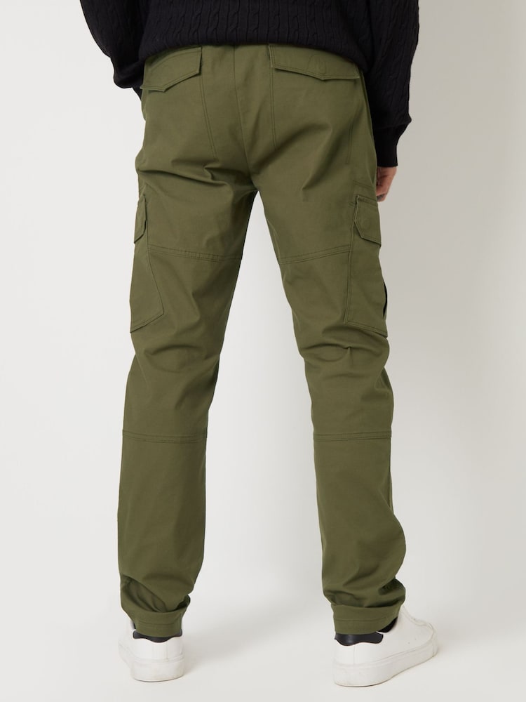 Зеленый - Threadbare Cotton Drawcord Cargo Trousers With Stretch - Изображение 2 из 4 Зеленый - Threadbare Cotton Drawcord Cargo Trousers With Stretch - Изображение 2 из 4