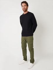 Threadbare Green Cotton Drawcord Cargo Trousers With Stretch - Image 3 of 4