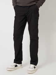 Черный - Threadbare Cotton Straight Leg Chino Cargo Trousers With Stretch - Изображение 1 из 4