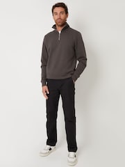 Черный - Threadbare Cotton Straight Leg Chino Cargo Trousers With Stretch - Изображение 3 из 4