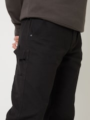 Черный - Threadbare Cotton Straight Leg Chino Cargo Trousers With Stretch - Изображение 4 из 4