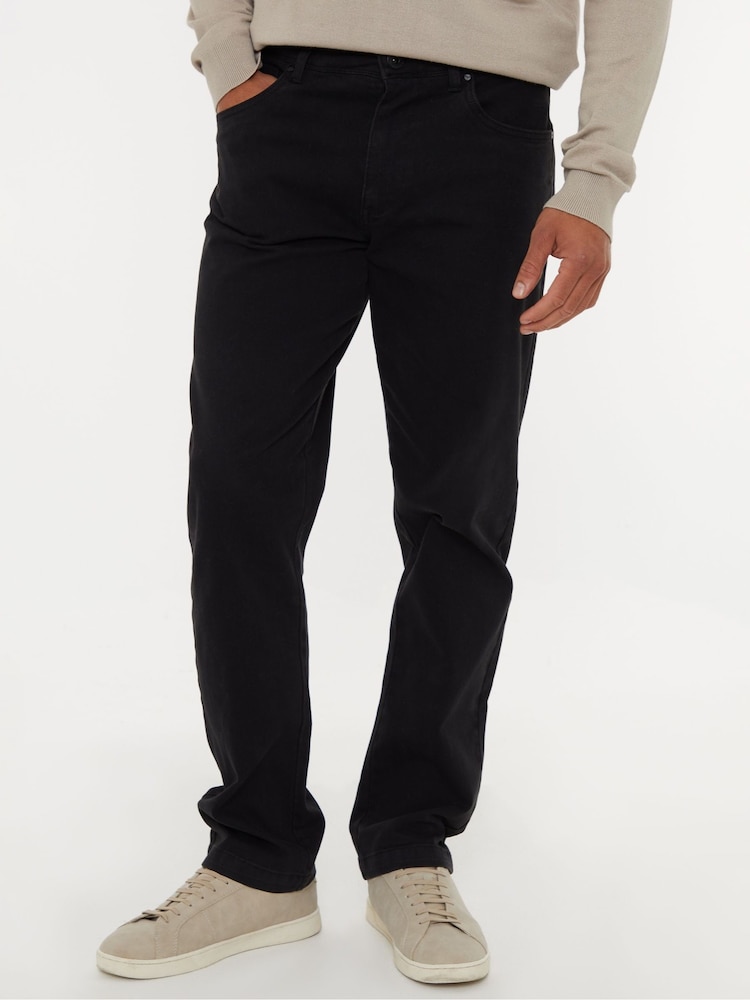 Threadbare Black Straight Leg Jeans With Stretch - Image 1 of 4 Threadbare Black Straight Leg Jeans With Stretch - Image 1 of 4