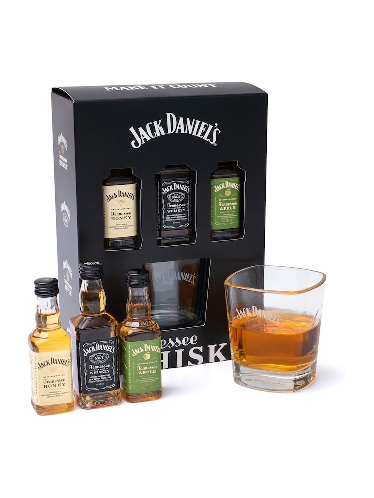 Jack Daniels Trio Selection with Glass - Image 1 of 2
